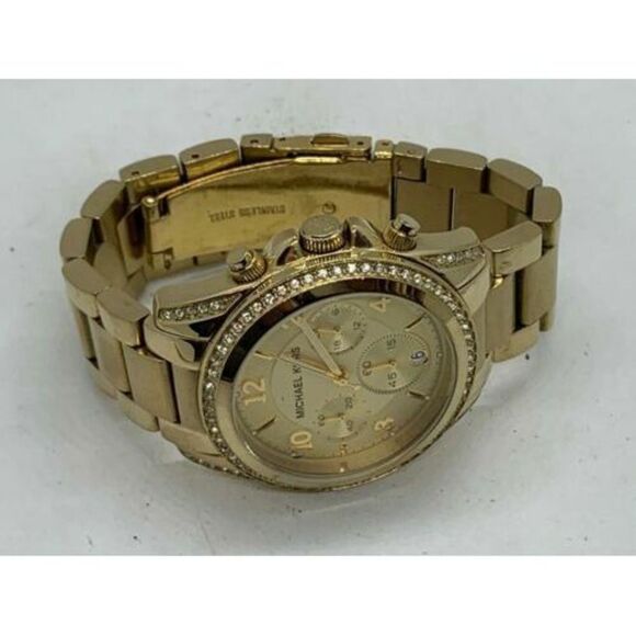 Michael Kors MK5166 Women's Watch Gold Stainless Steel Analog Quartz 39mm D938 - Picture 7 of 9